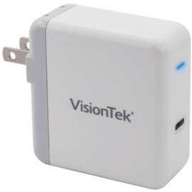 VisionTek USB C 30W Quick Charge Plug, 1 Pack, 30 W, 120 V AC, 230 V AC Input, 3.6 V DC/3 A, 5 V DC, 6.5 V DC, 9 V DC, 12 V DC, 15 V DC, 20 V DC Output