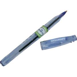 SKILCRAFT Fine Point Blue Ink Ballpoint Stick Pen - TAA Compliant