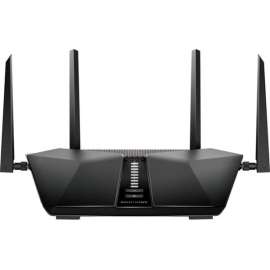 Netgear Nighthawk AX5 RAX43 Wi-Fi 6 IEEE 802.11ax Ethernet Wireless Router, 2.40 GHz ISM Band, 5 GHz UNII Band, 4 x Antenna(4 x External), 525 MB/s Wireless Speed