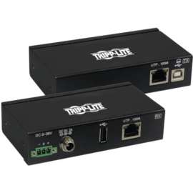 Tripp Lite USB Over Cat6 Extender Industrial 1-Port ESD Protection PoC TAA, 2 x Network (RJ-45), 2 x USB, 331.36 ft Extended Range, Metal