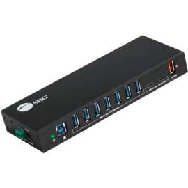 SIIG 10 Port Industrial USB 3.1 Gen 1 Hub with Dual USB-C & 65W Charging, 5Gbps Data Transfer Rates , Wall & DIN Rail Mount Support