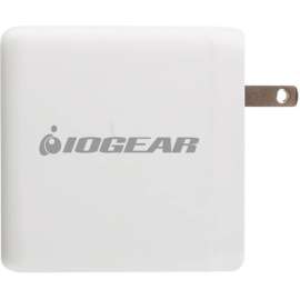 IOGEAR GearPower 100W USB-C GaN Charger [USB-IF], 1 Pack, 100 W, 120 V AC, 230 V AC Input, 5 V DC/5 A, 9 V DC, 15 V DC, 20 V DC Output