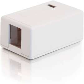 C2G 1-Port Keystone Jack Surface Mount Box, White, 1 x Socket(s), White