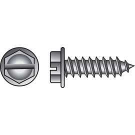 Hillman No. 10 X 2 in. L Slotted Hex Washer Head Sheet Metal Screws 100 pk
