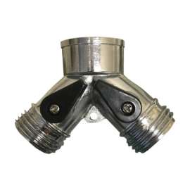 Rugg 3/4 in. Zinc Threaded Male Y-Hose Connector with Shut Offs