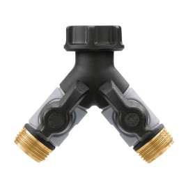 Orbit Pro Flo 3/4 in. Metal Threaded Female/Male Y-Hose Connector with Shut Offs