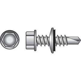 Hillman 1/4 in. X 2 in. L Hex Washer Head Self- Drilling Screws 100 pk