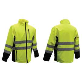 Boss Hi-Vis Yellow Polyester Rain Jacket M