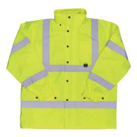 Boss Hi-Vis Yellow Polyester Rain Jacket XL
