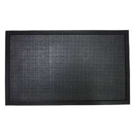 J & M Home Fashions 1.5 ft. L X 2.5 ft. W Black Raised surface Nylon Door Mat