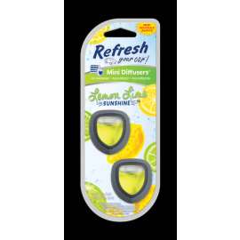 Refresh Your Car! Lemon Lime Sunshine Scent Mini Car Diffuser 0.7 oz Liquid