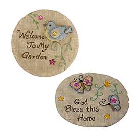 Alpine Multi-color Cement 12 in. H Inspirational Stepping Stone