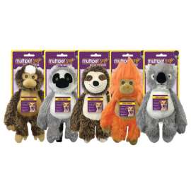 Multipet Bark Buddies Assorted Polyester Monkey, Lemur, Sloth, Tamarin, and Koala Dog Toy Medium