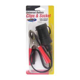 Custom Accessories 12 V Black Universal Battery Clips and Socket 1 pk