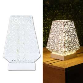 Alpine 7.9 in. Metal Lantern White