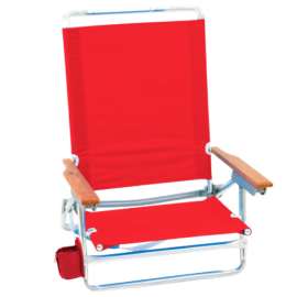 RIO Brands 5-Position Red Beach Folding Chair