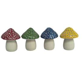 Luminous Garden Polyresin Assorted 6.1 in. Mushroom Statue