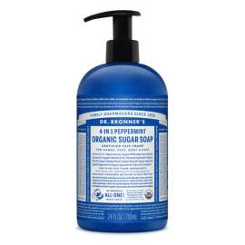 Dr. Bronner's Organic Peppermint Scent Sugar Soap 24 oz