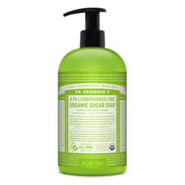 Dr. Bronner's Organic Lemongrass Lime Scent Sugar Soap 24 oz
