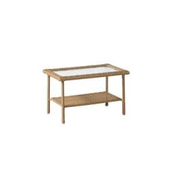 Living Accents Palmaro Tan Square Glass Coffee Table