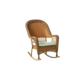 Living Accents Palmaro Tan Wicker Frame Rocking Chair White