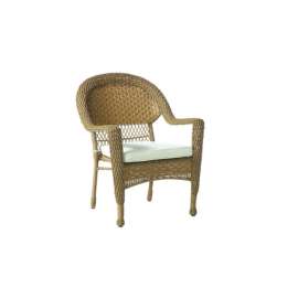 Living Accents Palmaro Tan Wicker Frame Stackable Chair White