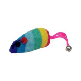 Scruffys Multicolored Fleece Rainbow Mouse Catnip Toy Large 1 pk