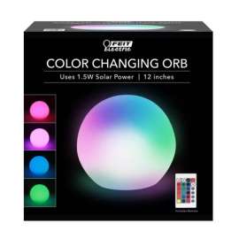 Feit Electric 12 in. Solar Power Plastic Color Changing Orb Assorted