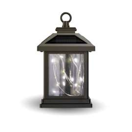 Feit Electric 4 in. Solar Power Metal Square Hanging Pathway Light Bronze