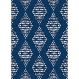 Linon 5 ft. L X 7 ft. W Navy Blue Diamonds Polyester Accent Rug