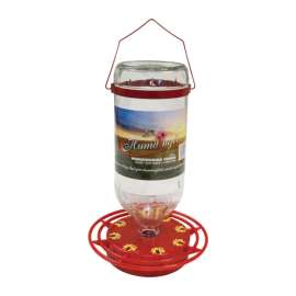 Humdinger Hummingbird 32 oz Glass Bottle Nectar Feeder 8 ports