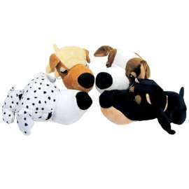 FatHedz Assorted Plush Beagle/Dalmation/Doberman and Golden Retriever Dog Toy Mini 4 pk