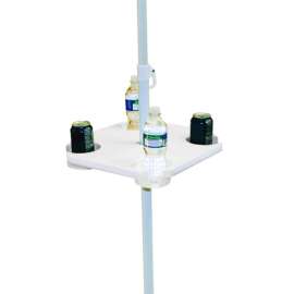 Rio Brands White Square Plastic Umbrella Table