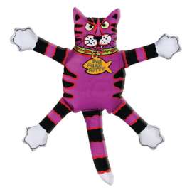 Fat Cat Multicolored Canvas Assorted Styles Squeak Dog Toy Small 1 pk