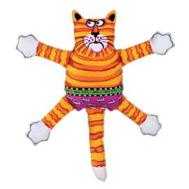 Fat Cat Multicolored Nylon Terrible Nasty Scaries Squeak Dog Toy Mini 1 pk