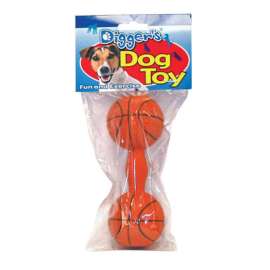 Boss Pet Digger's Orange Latex Basketball Dumb Bell Squeaky Dog Toy Large 1 pk