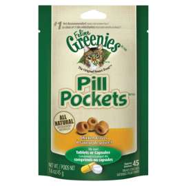 Greenies Pill Pockets Adult Chicken Cat Food Grain Free 1.6 oz