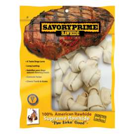 Savory Prime Supreme Small Adult Knotted Bone Rawhide 4-5 in. L 10 pk