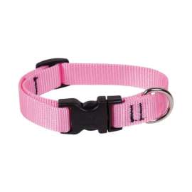 Lupine Pet Basic Solids Pink Pink Nylon Dog Adjustable Collar