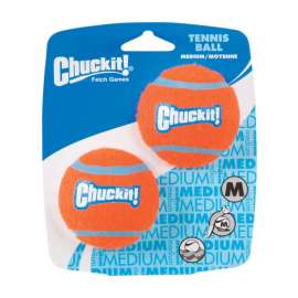Chuckit! Blue/Orange Rubber Ball Launcher Tennis Balls Medium 2 pk