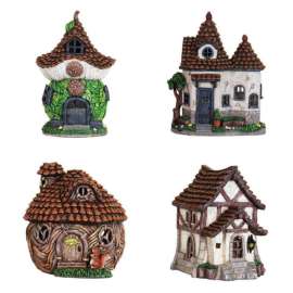 Exhart Polyresin Solar Pinecone Cottage Outdoor Statue