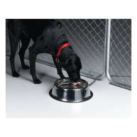 API Silver Stainless Steel 1.25 gal Heated Pet Bowl For Dog
