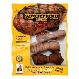 Savory Prime All Size Dogs Adult Knotted Bone Beef 4-5 in. L 4 pk
