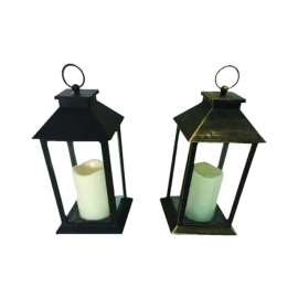 Infinity 12.6 in. Glass Flameless Lantern with Remote Assorted