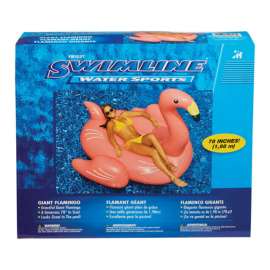 Swimline Pink Vinyl Inflatable Flamingo Pool Float