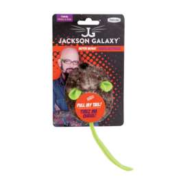 Jackson Galaxy Green/Gray Plush Motor Mouse Cat Toy Small 1 pk