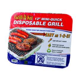 Marsh Allen 12 in. Grill-It-Kit Charcoal Disposable Grill Silver