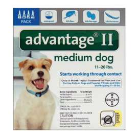 Bayer Advantage II Liquid Dog Flea Drops Imidacloprid/Pyriproxyfen 0.14 oz