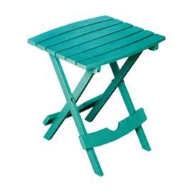 Adams Quik-Fold Teal Rectangular Resin Folding Side Table