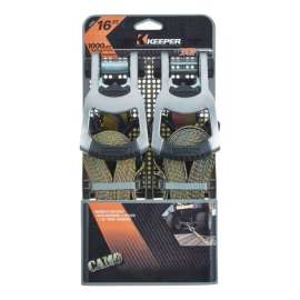 Keeper 1.25 in. W X 16 ft. L Camo Tie Down w/Ratchet 1000 lb 2 pk